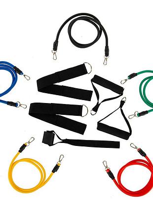 Еспандер багатофункціональний для фітнесу 5 джгутів jt-003 набор різнокольоровий (56660001), sp-sport