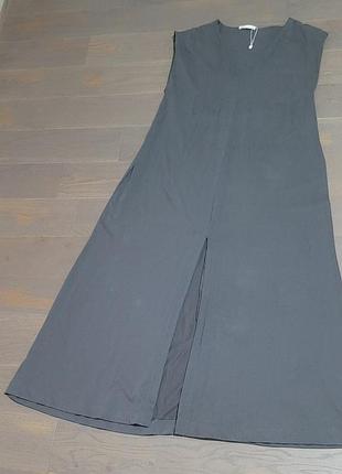 Плвтье серое zara супердлинное новое из плотного хлопкового трикотажа размер м