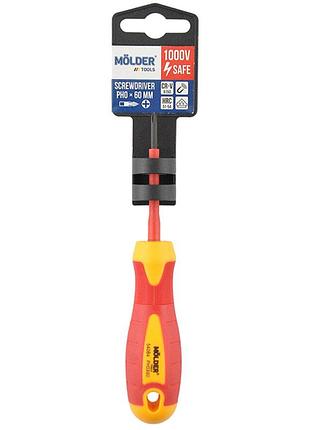 Викрутка molder діелектрична vde 1000в ph0x60mm хрестова викрутка для роботи з електрикою інструмент для dm-11
