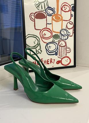 Слінгбеки туфлі босоніжки зелені