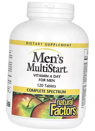 Витамины для мужчин, men's multistart vitamin a day for men, natural factors 120таб (36406038)