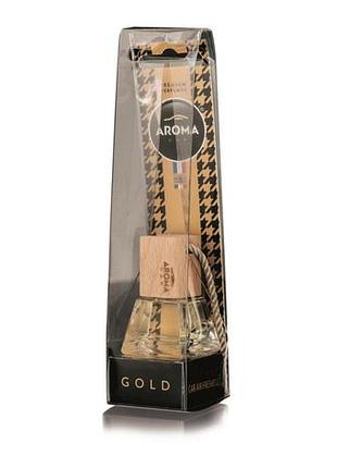 Ароматизатор aroma prestige wood gold 7ml для автомобиля освежитель воздуха с деревянной пробкой и стекл dm-11