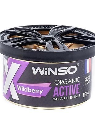 Ароматизатор winso x active organic wildberry 40г гелевий парфум для автомобіля освіжувач повітря dm-11