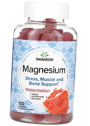 Жевательный магний, magnesium gummies, swanson 120таб арбуз (36280196)