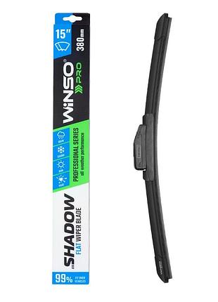 Бескаркасная щетка winso pro shadow 15"/380мм для мойки автомобиля щетка для чистки авто dm-11