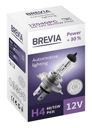 Галогеновая лампа brevia h4 12v 60/55w p43t для автомобилей замена штатного освещения галогенка мощность dm-11