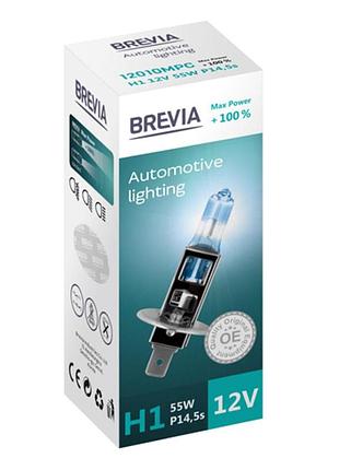 Галогенова лампа brevia h1 12v 55w p14.5s для автомобілів заміна штатного освітлення автофара галогенова dm-11