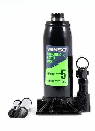Домкрат гидравлический бутылочный winso 5т 195-380мм для автомобилей низкий клиренс подъемник лифт для а ve-33