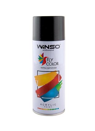 Краска акриловая winso spray 450мл черный матовый matt black ral9005 аэрозоль для металла и дерева защит ve-33
