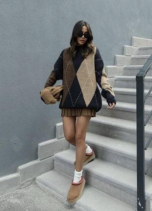 Кофта шерстяна на ромби в стилі зара