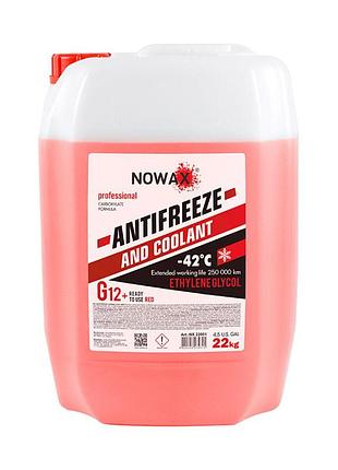 Антифриз nowax antifreezee g12+ 22кг червоний охолоджувальна рідина для двигуна захист від замерзання та ve-33