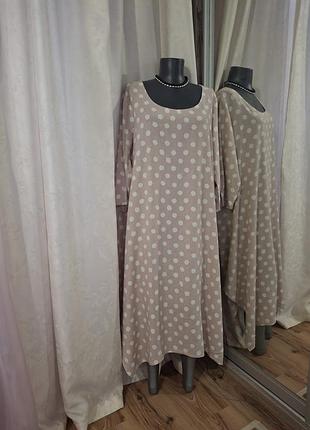 Натуральное асимметричное платье 👗 большого размера