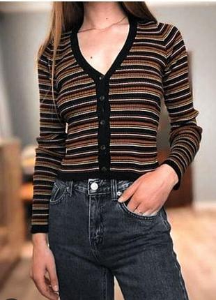 Кардиган  в рубчик р. s-m  stradivarius