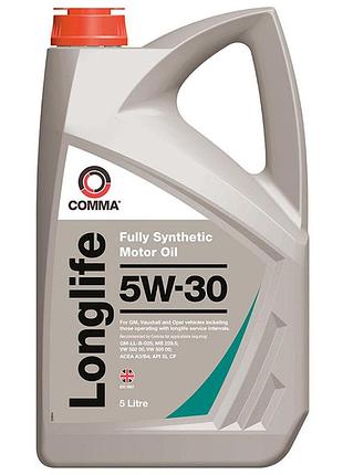 Моторное масло comma long life 5w-30 5л синтетическое для бензиновых и дизельных автомобилей смазка для dm-11