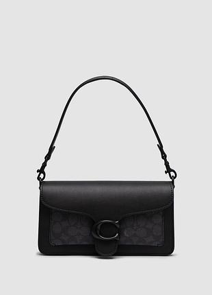 Сумка женская coach tabby black/grey shoulder bag 26 in signature canvas 26 х 14 х 6.5 натуральная кожа черная трендовая