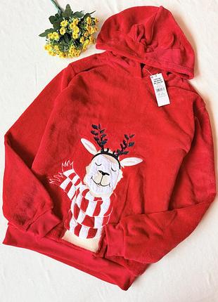 Новорічний теплий худі на флісі 13-14 років