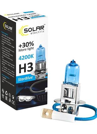 Галогенова лампа solar h3 12v 55w pk22s для автомобілів головне світло протитуманні фари освітлення ve-33