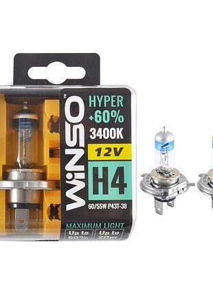 Галогенова лампа winso h4 12v 60/55w p43t-38 автоосвітлення для автомобілів галогенка для світла dm-11