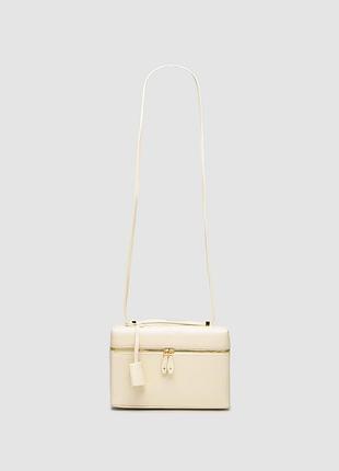 Сумка женская loro piana etra bag l27 cream leather 26 х 16 х 9 натуральная кожа молочный трендовая
