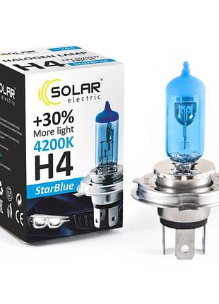 Галогенова лампа solar h4 12v 60/55w p43t-38 starblue для авто главный свет противотуманные фары освещен dm-11
