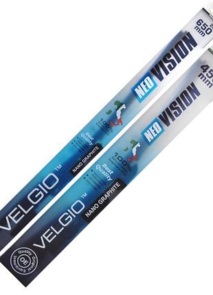 Комплект безкаркасних щіток склоочисників velgio neo vision для mitsubishi outlander 2013-2021 очищаючі dm-11