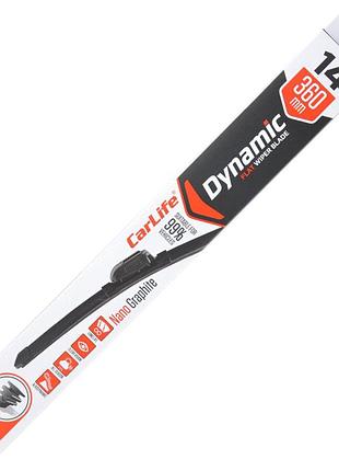 Бескаркасная щетка carlife dynamic 14"/360мм для авто стеклоочиститель для высокой скорости резиновый ле dm-11