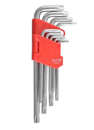 Набор г-образных ключей carlife cr-v matt torx t10-50 9шт для ремонта автомобиля инструменты для слесарн dm-11