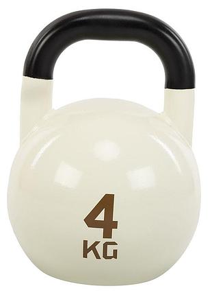 Гиря соревновательная цельная стальная окрашенная lp9008-4 4кг белый (56422021), livepro