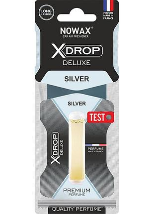 Ароматизатор nowax x drop deluxe silver для автомобиля парфюмированный ароматизатор воздуха целлюлозный dm-11