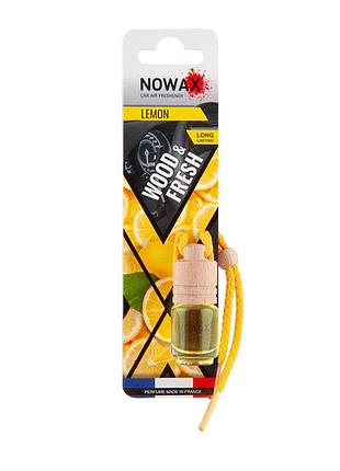 Ароматизатор nowax woodfresh lemon для автомобіля компактний підвісний освіжувач повітря скляний фла ve-33