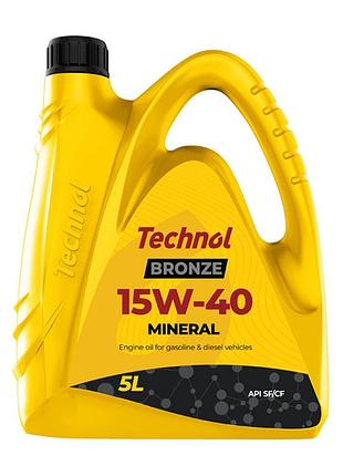 Моторне масло technol bronze 15w-40 5л для бензинових та дизельних двигунів авто мастило для двигуна ve-33