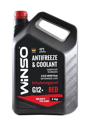 Антифриз winso g12+ red -42°c 5кг охлаждающая жидкость для автомобилей защита от замерзания антифриз dm-11