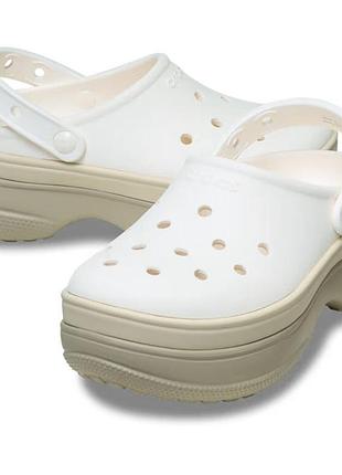 Crocs крокс сабо classic stacked clog white