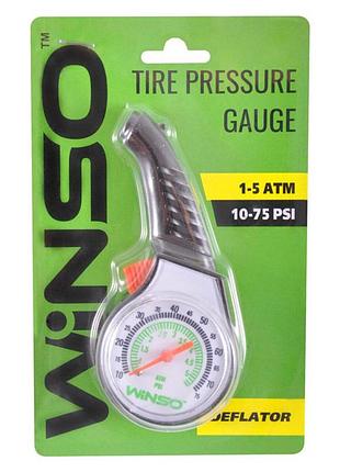 Манометр автомобильный winso 5атм для измерения давления в шинах пластиковый манометр для авто и мото ve-33