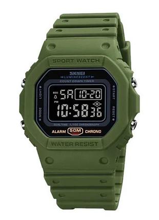 Часы наручные 1628agbk skmei, army green-black, 10254