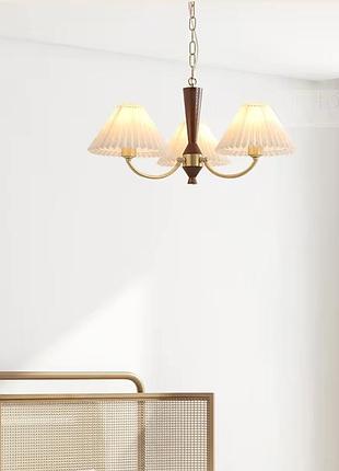 Светодиодная люстра пем 5031 золотая 3 плафона для дома и офиса потолочный светильник энергоэффективный dm-11