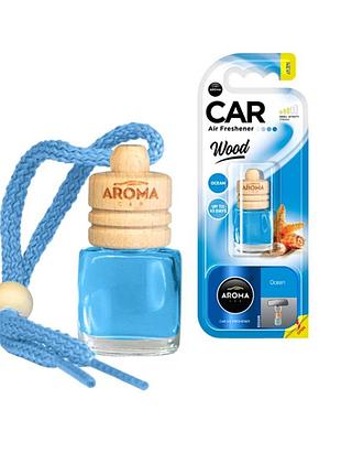 Ароматизатор aroma car wood ocean 6ml для автомобиля освежитель воздуха натуральный древесный аромат для dm-11