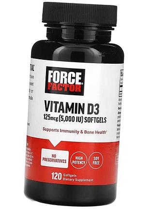 Витамин д3, vitamin d3 5000, force factor 120гелкапс (36641001)