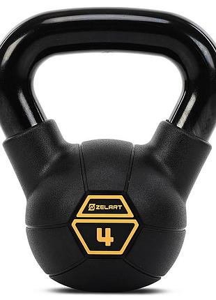 Гиря тренировочная цельная стальная mdbuddy ta-5428 4кг черный (56363287), zelart