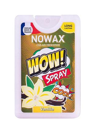 Ароматизатор воздуха nowax wow spray 18мл ванильный nx00144 освежитель для автомобиля для уюта и комфорт ve-33