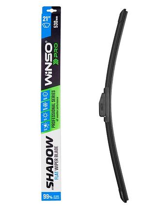 Бескаркасная щетка winso pro shadow 21"/530мм для автомобилей уборочная щетка для мойки стекол и кузова dm-11