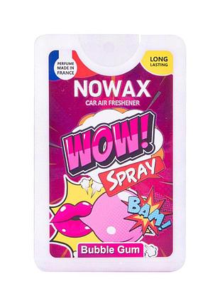 Ароматизатор воздуха nowax wow spray 18 мл bubble gum nx00137 для автомобиля освежитель воздуха жвачка д ve-33