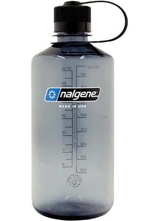 Бутылка nalgene narrow mouth sustain water bottle 1l grey