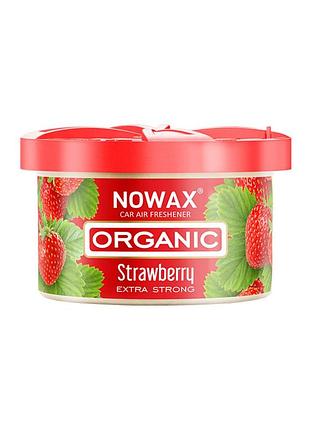 Ароматизатор воздуха nowax organic strawberry для автомобиля гелевый парфюмированный освежитель воздуха dm-11