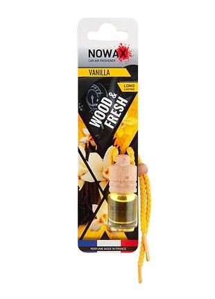Ароматизатор nowax woodfresh vanilla для автомобиля компактный подвесной освежитель воздуха с деревянной ve-33