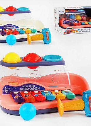Музыкальный ксилофон 56489 (36/2) "tk group", 2 вида, стучалка, в коробке