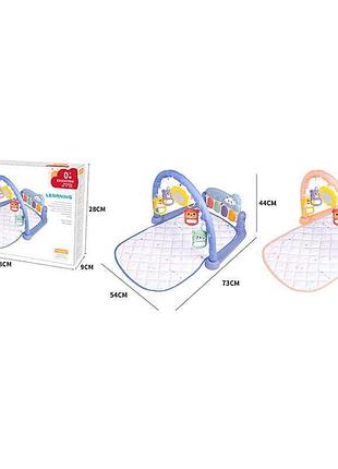 Детский коврик 668-208 (24) 2 цвета, 4 погремушки, зеркальце, звук, мелодии, пианино