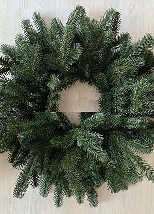Рождественский венок элит литой 45 см зеленый новогоднее украшение для двери интерьерный декор dm-11