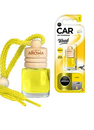 Ароматизатор aroma car wood vanilla 6ml для автомобіля освіжувач повітря з ароматом дерева для машини ve-33