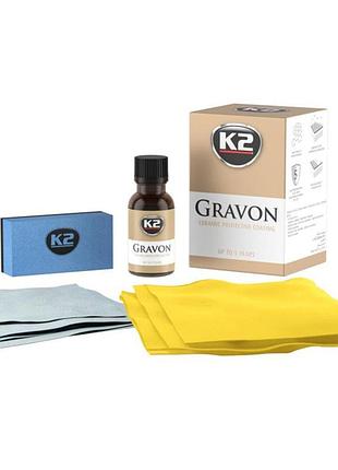 Набор для керамического покрытия k2 gravon 50мл с аппликатором и микрофиброй защита от царапин и грязи dm-11